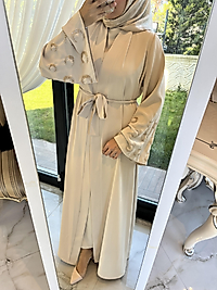 Hilal abaya krem